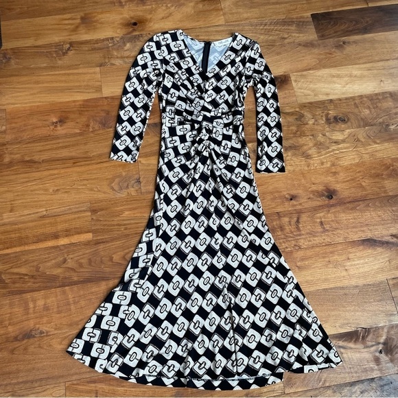 DVF Diane Von Furstenberg Timmy Midi Dress Chain Geometric Print - Picture 8 of 14